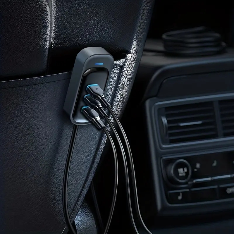 (1.5m) 66W/3.1A 2x USB C / 4x USB A Auto KFZ Ladegerät mit LED Beleuchtung - Schwarz