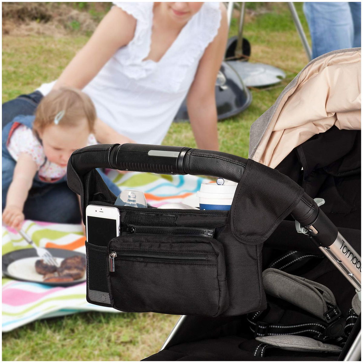 MomcozyMomcozy   Kinderwagenorganizer mit Getränkehalter