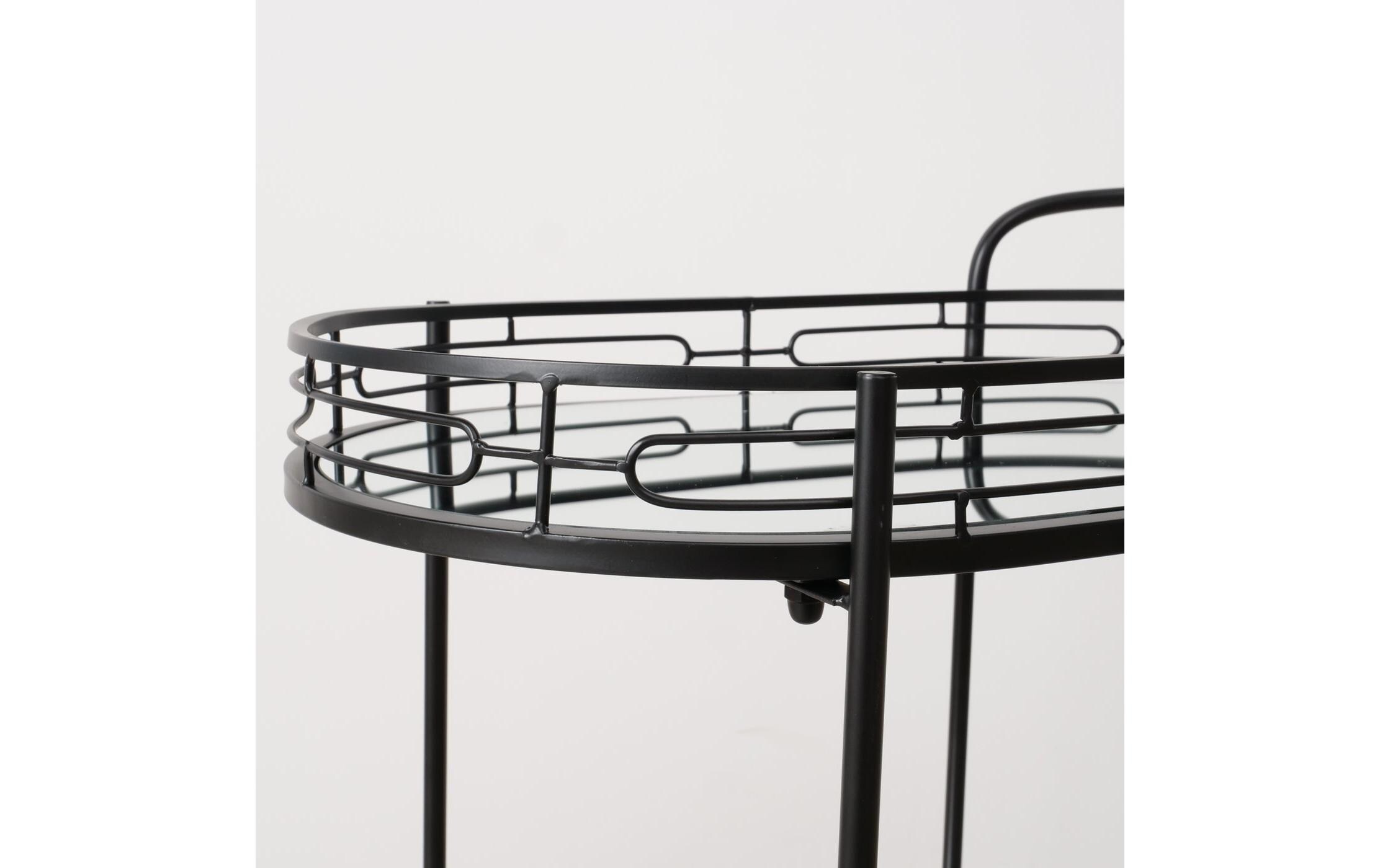 Servierwagen Thilo 71 x 42 x 78 cm, Schwarz<br>Tabletttisch
