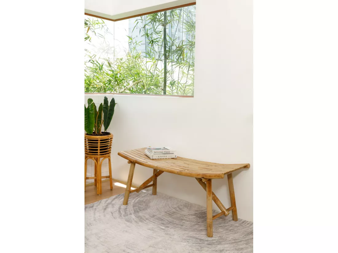 Banc en bois de bambou