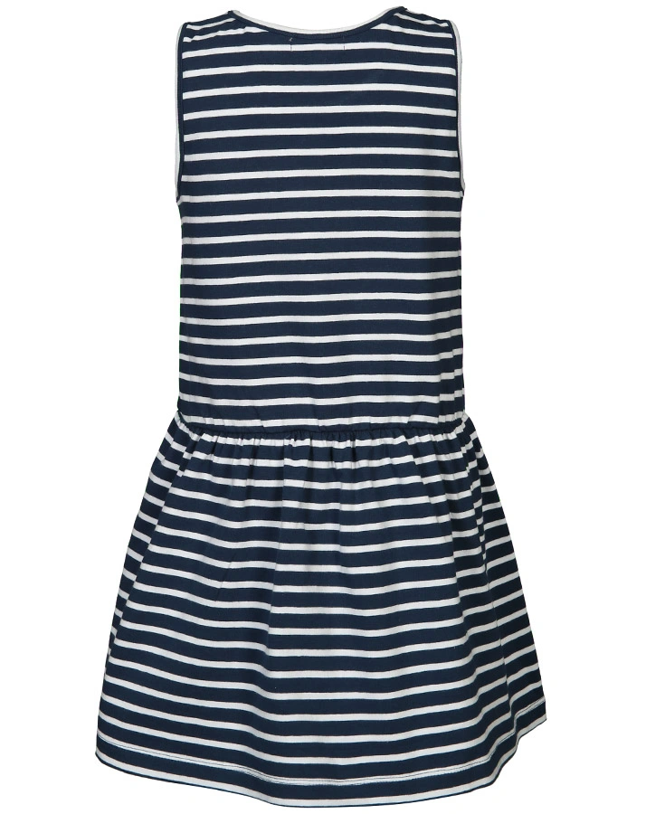 Träger-Kleid SMALL HEART gestreift in dunkelblau/weiß