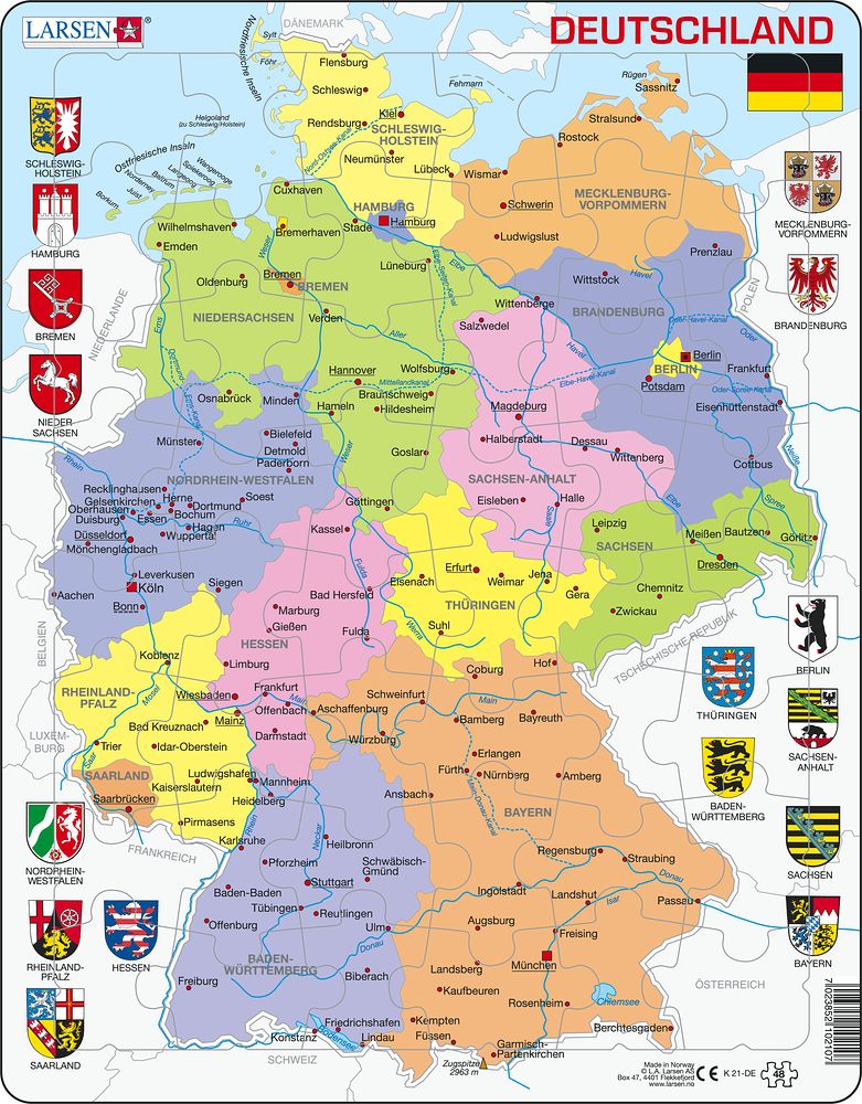 Larsen Puzzle Puzzle - Deutschland (politisch)