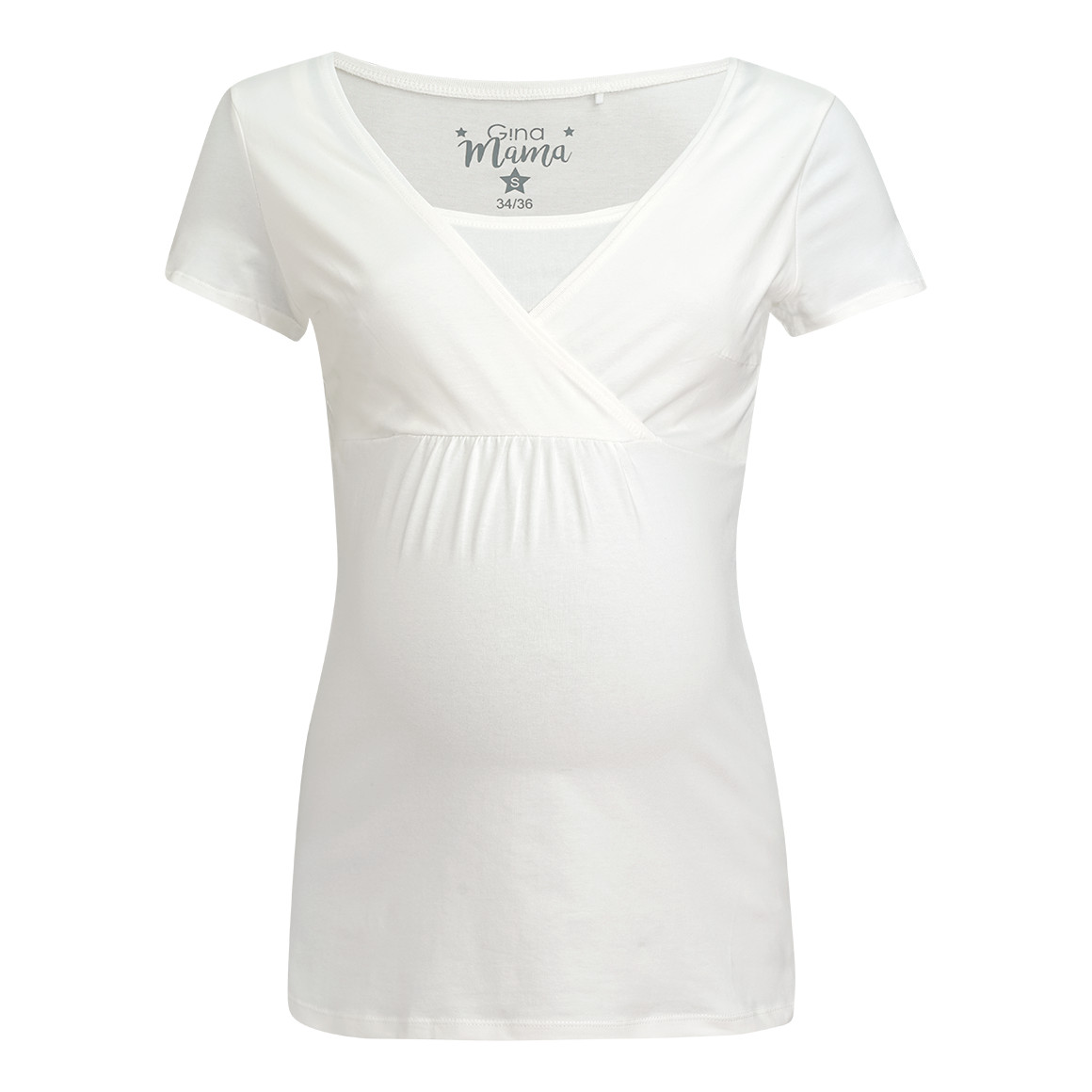 Gina Mama 2 Damen Umstands-T-Shirts mit Stillfunktion oliv / weiss