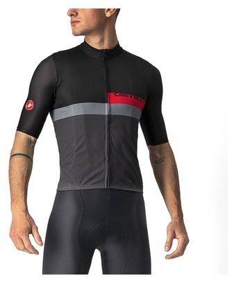 Maillot Manches Courtes Castelli A Blocco Noir / Gris