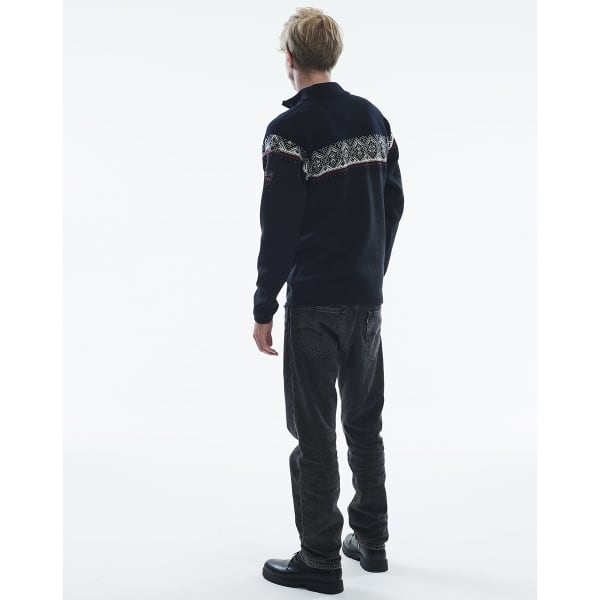 Pull DALE OF NORWAY MORITZ M SWEATER DARKCHARCOAL RASPBERRY BLACK