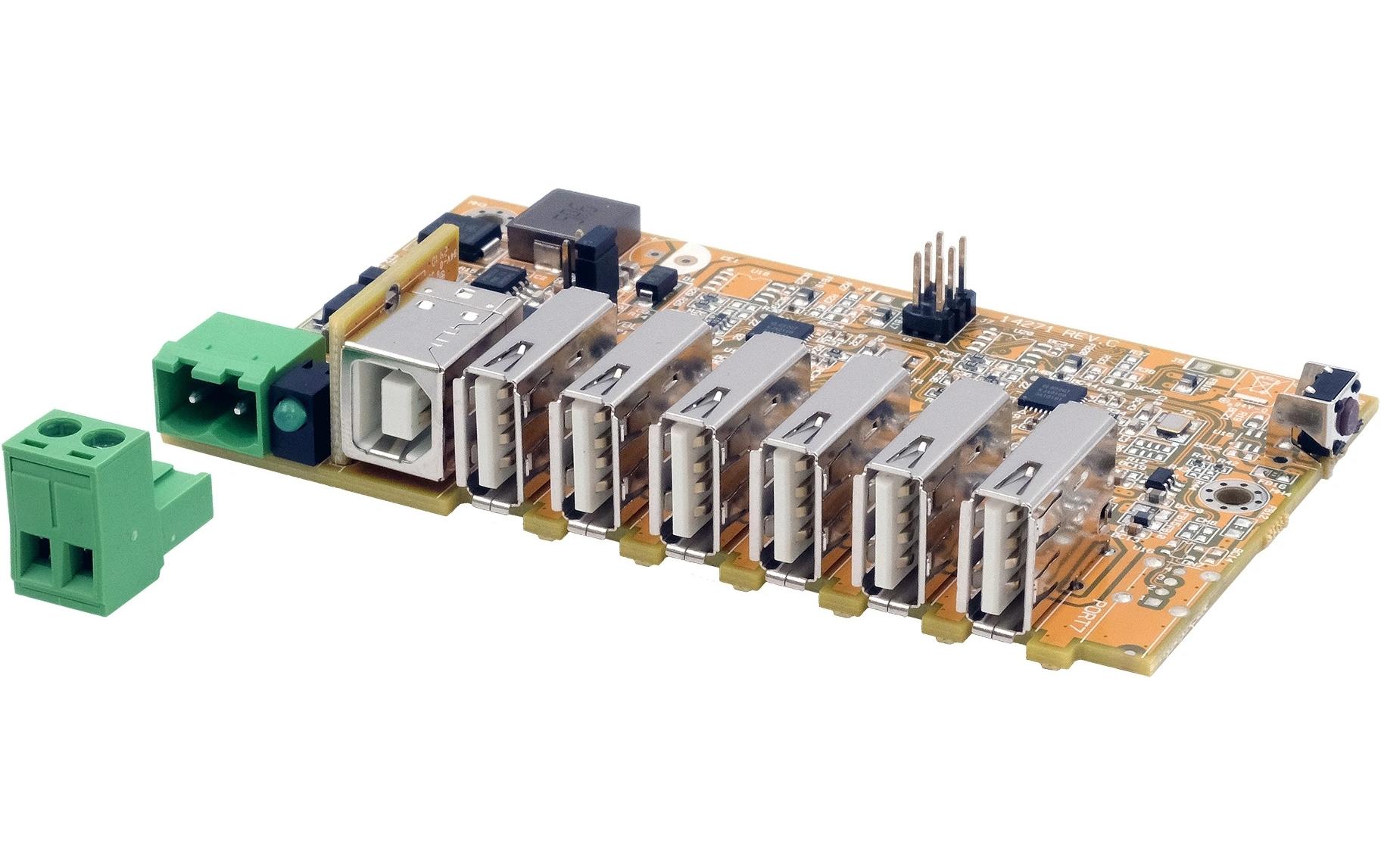 USB-Hub EX-1596HMVS-PL<br>Managed 6-Port USB 2.0 HUB-Platine mit 15KV ESD Überspannungsschutz