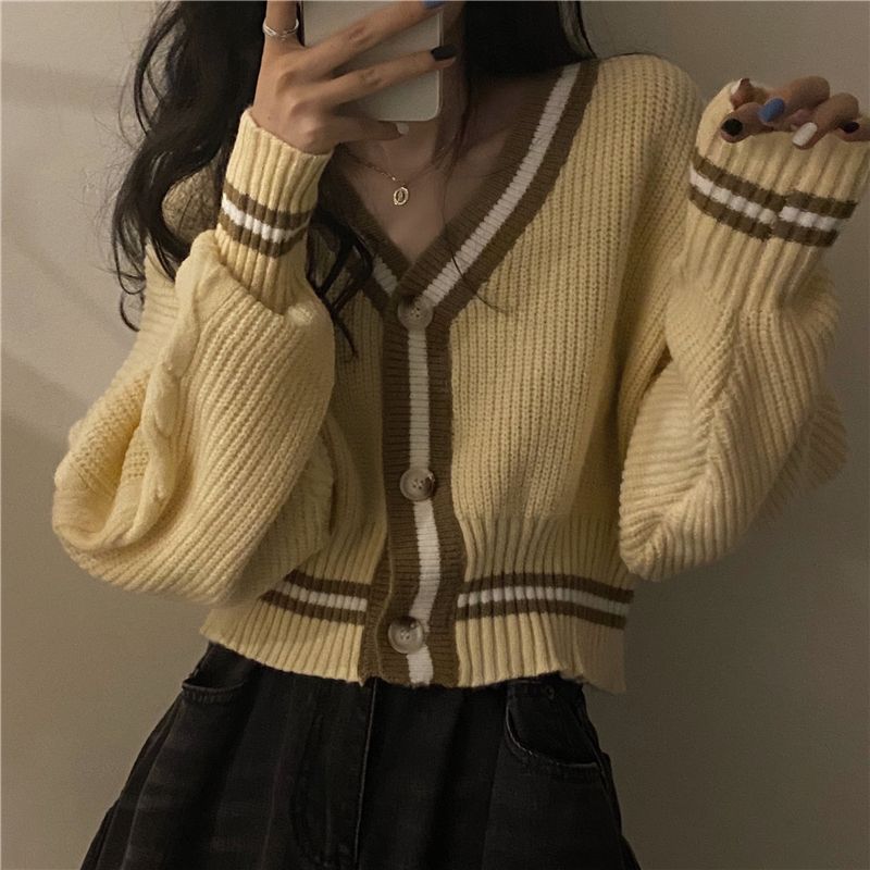 Dute - Contrasterende rand cardigan