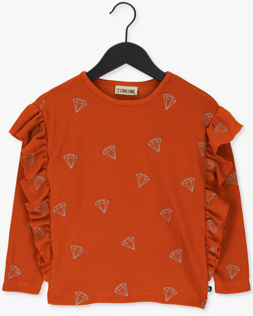 CARLIJNQ rode carlijnq  diamond - shirt with ruffles longsleeve