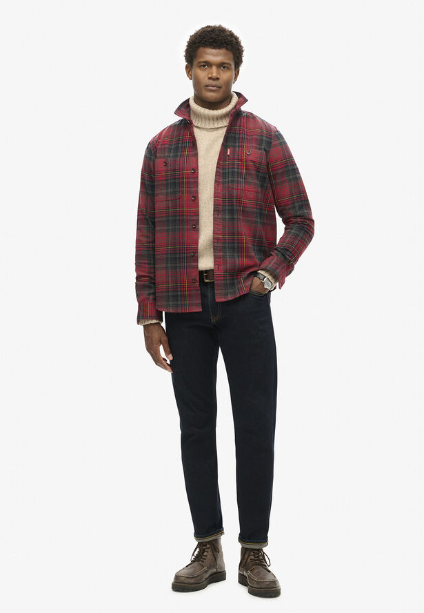 Superdry VINTAGE CHECK OVERSHIRT Boseman check red