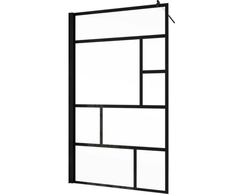 Inloopdouche SCHULTE Alexa Style 2.0 Black Style ExpressPlus 140 cm profiel zwart glas decor Atelier