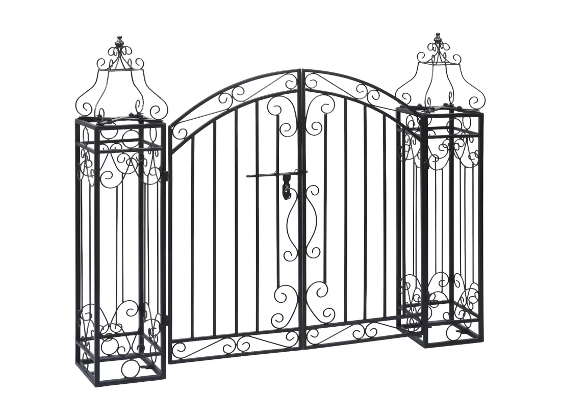 Portillon ornemental de jardin Fer forgé 122x20,5x100