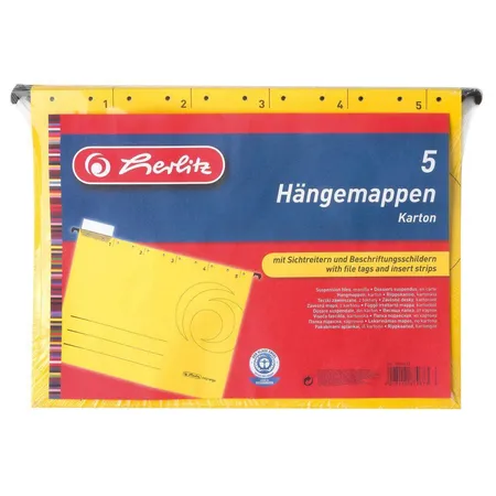 Herlitz Hängemappe A4 gelb 5er seitlich offen