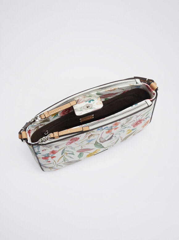 Bolsa Bandolera Estampado Floral - Coral