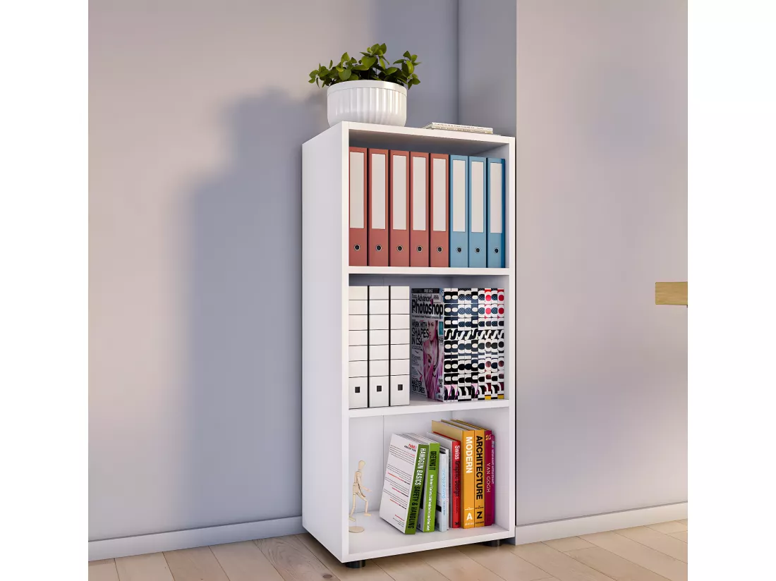 Étagère de bureau en bois Étagère à dossiers Ulas 3f