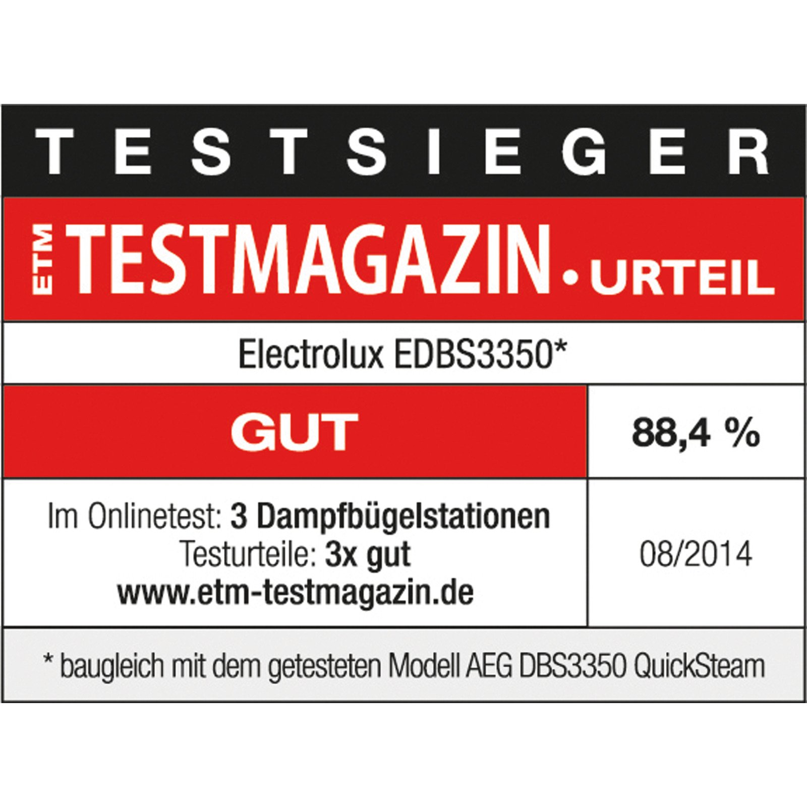 ElectroluxDampfbügels.QuicksteamEDBS3350