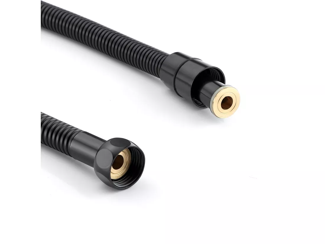 2pcs Colonne de douche Noir Interrupteur à poignée Ensemble de douche avec 26*19cm douche de tête Douchette à main Carré pour Salle de Bain