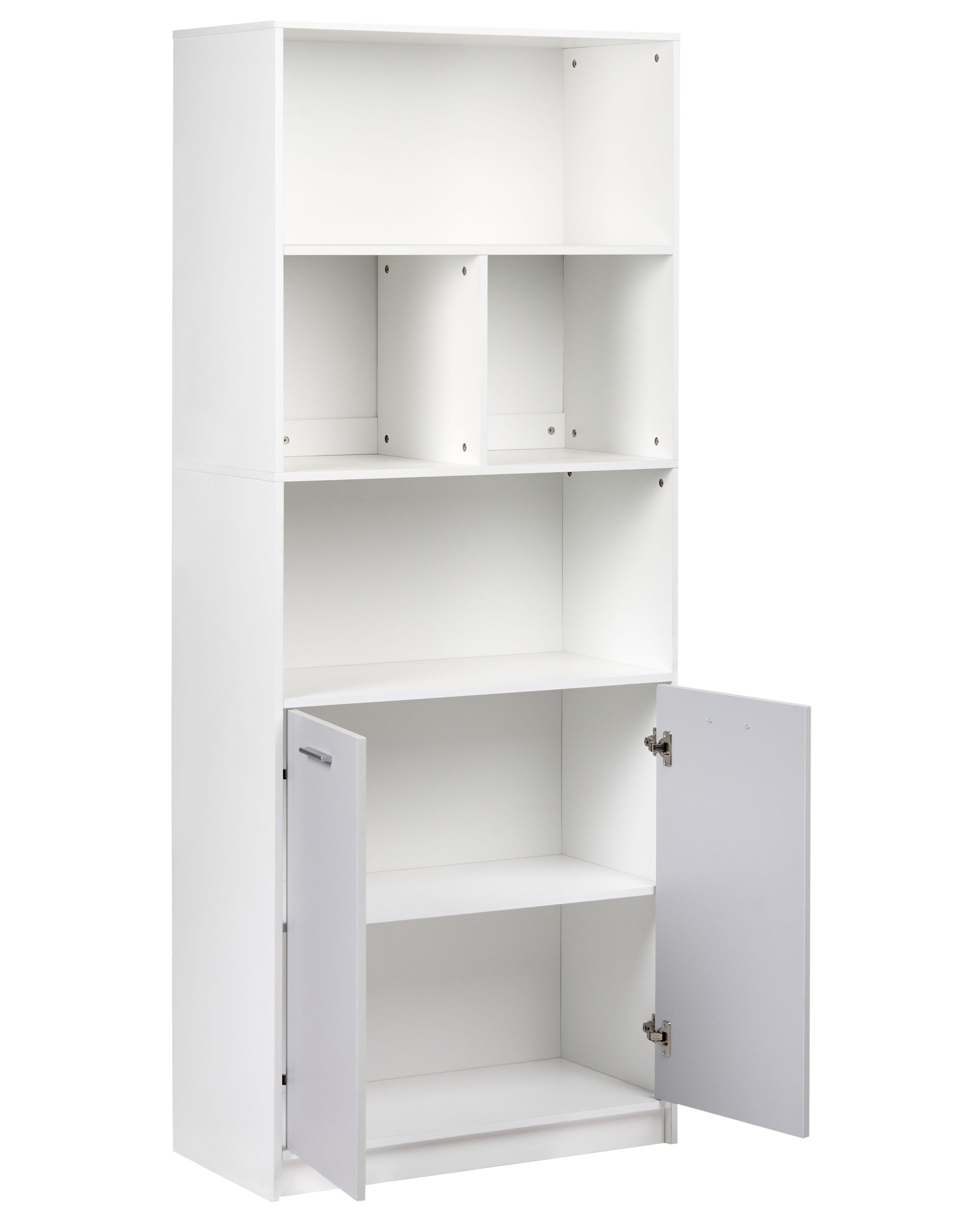 Boekenkast met 2 deuren ZEHNA Grijs/wit