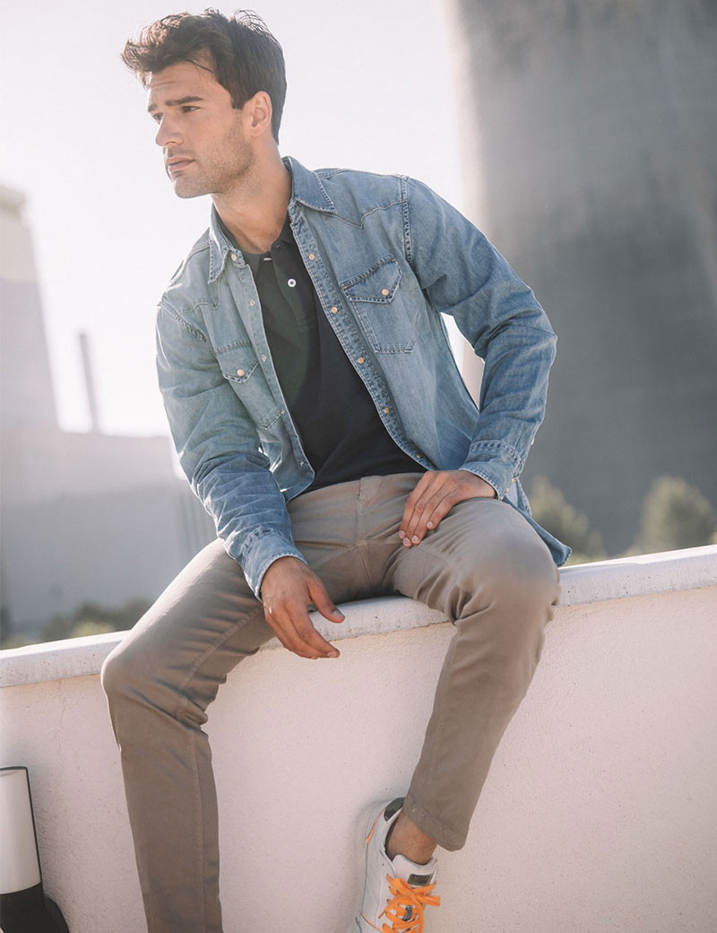 REPLAY CHEMISE HOMME DENIM BLEU CLAIR