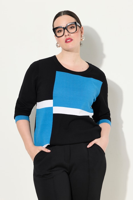 Pullover, Colorblocking, Rundhals, Langarm