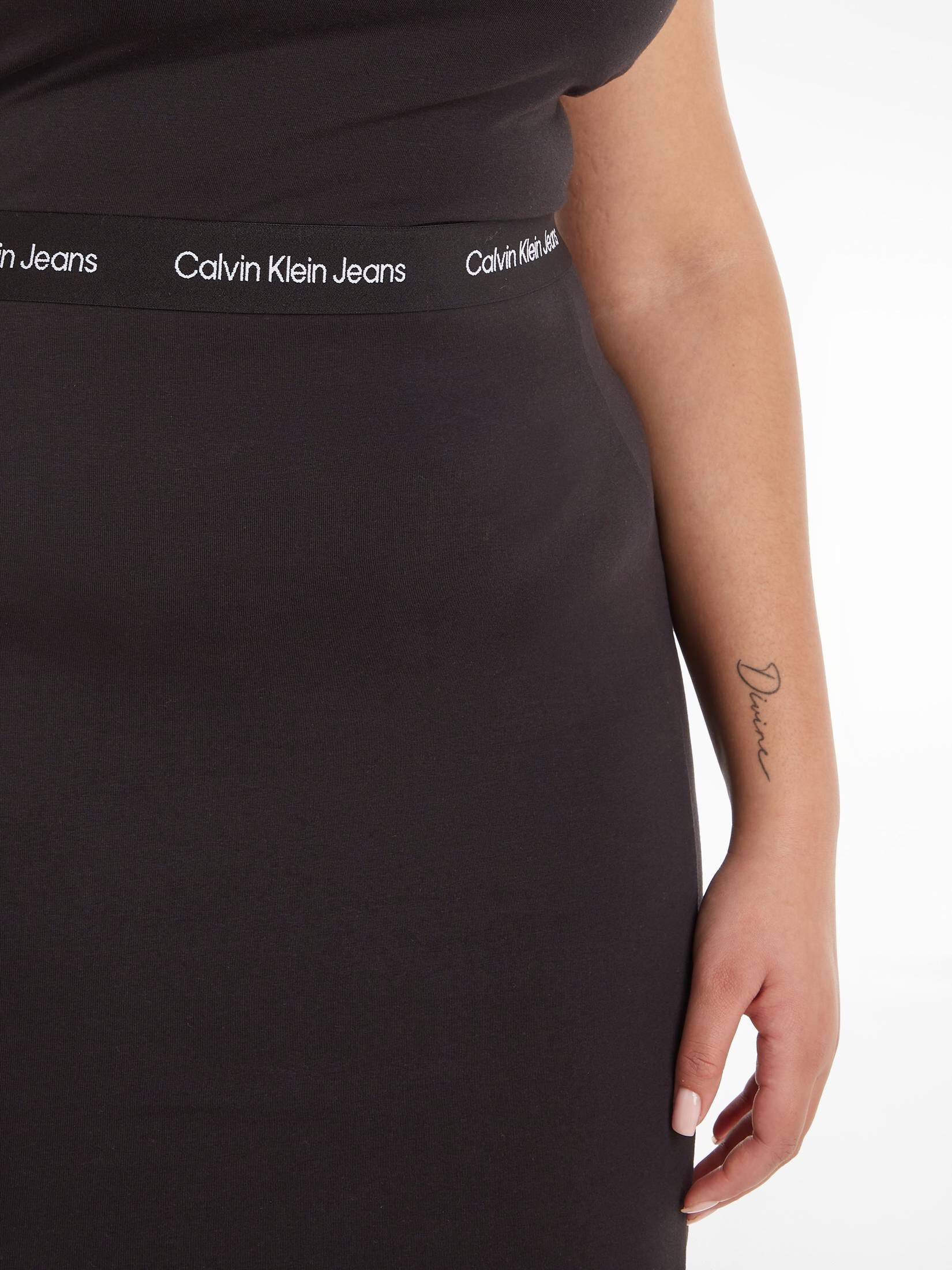 CALVIN KLEIN JEANS| Damen Trägerkleid LOGO ELASTIC STRAPPY DRESS