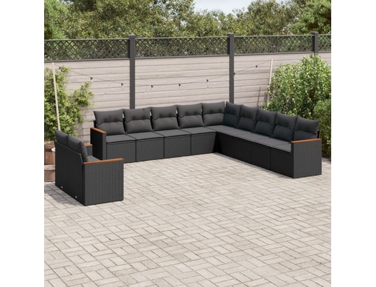 LES TENDANCES - Salon extérieur Salon de jardin-noir-10 places-62x62x69-454543