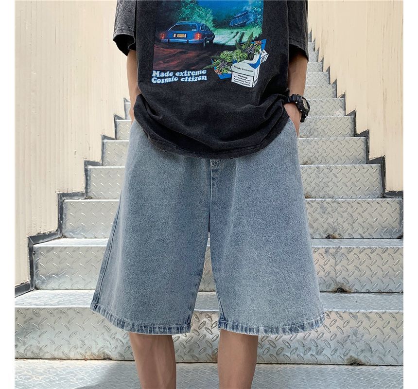 Hushgrain - Gewassen denim shorts