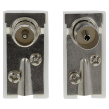 OK Coax stekkerset male/female wit