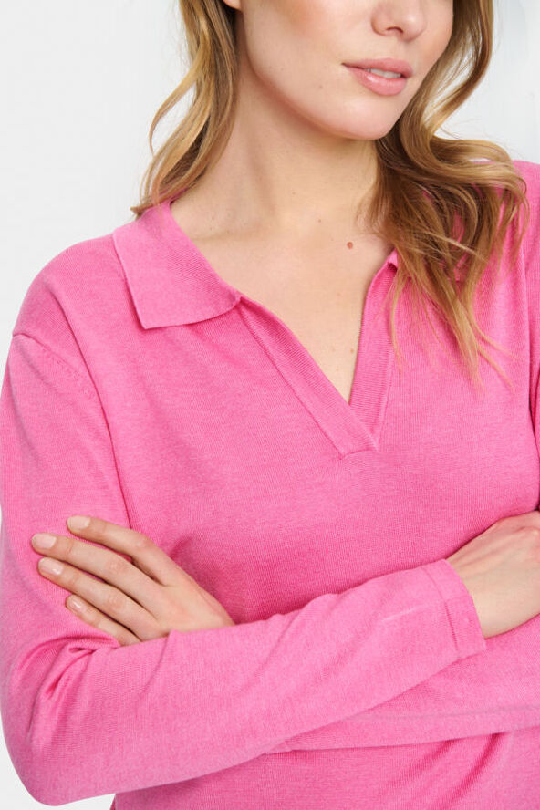 Saint Tropez MilaSZ Polo Pullover Pink cosmos melange
