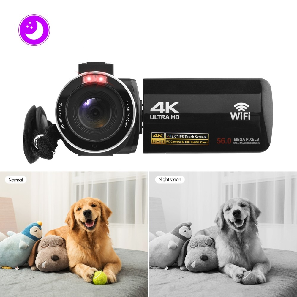 56MP UltraHD 4K Camcorder Videokamera mit 3