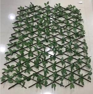 TRELLIS SAULE ET FEUILLES ARTIFICIELLES 100X190CM