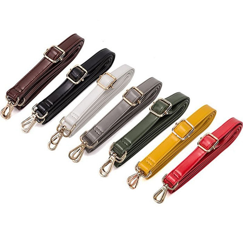 (70-130cm) Ersatz Schultergurt Handtaschen Leder Riemen - Schwarz / Silber