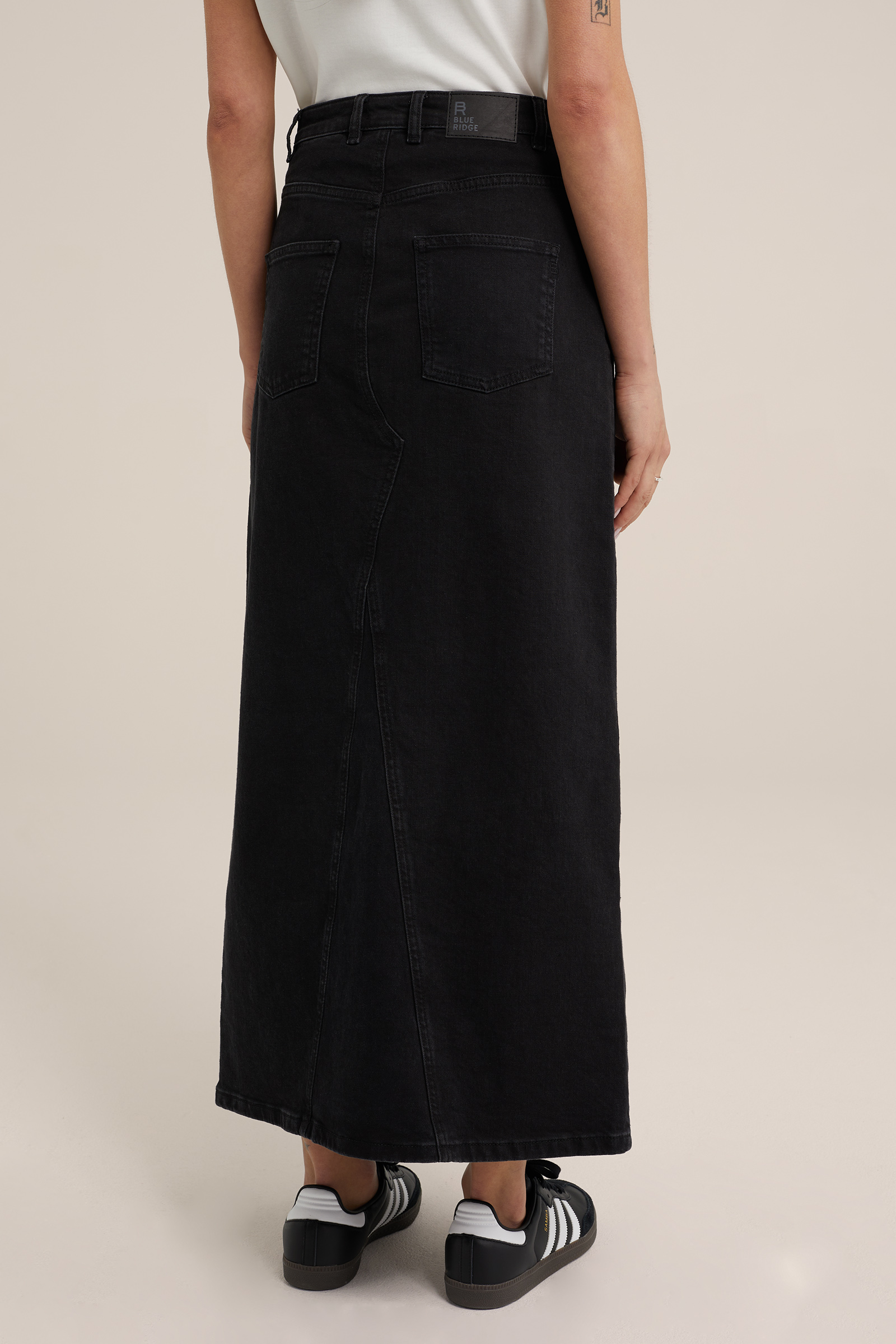 high rise denim rok Blue Ridge Zwart
