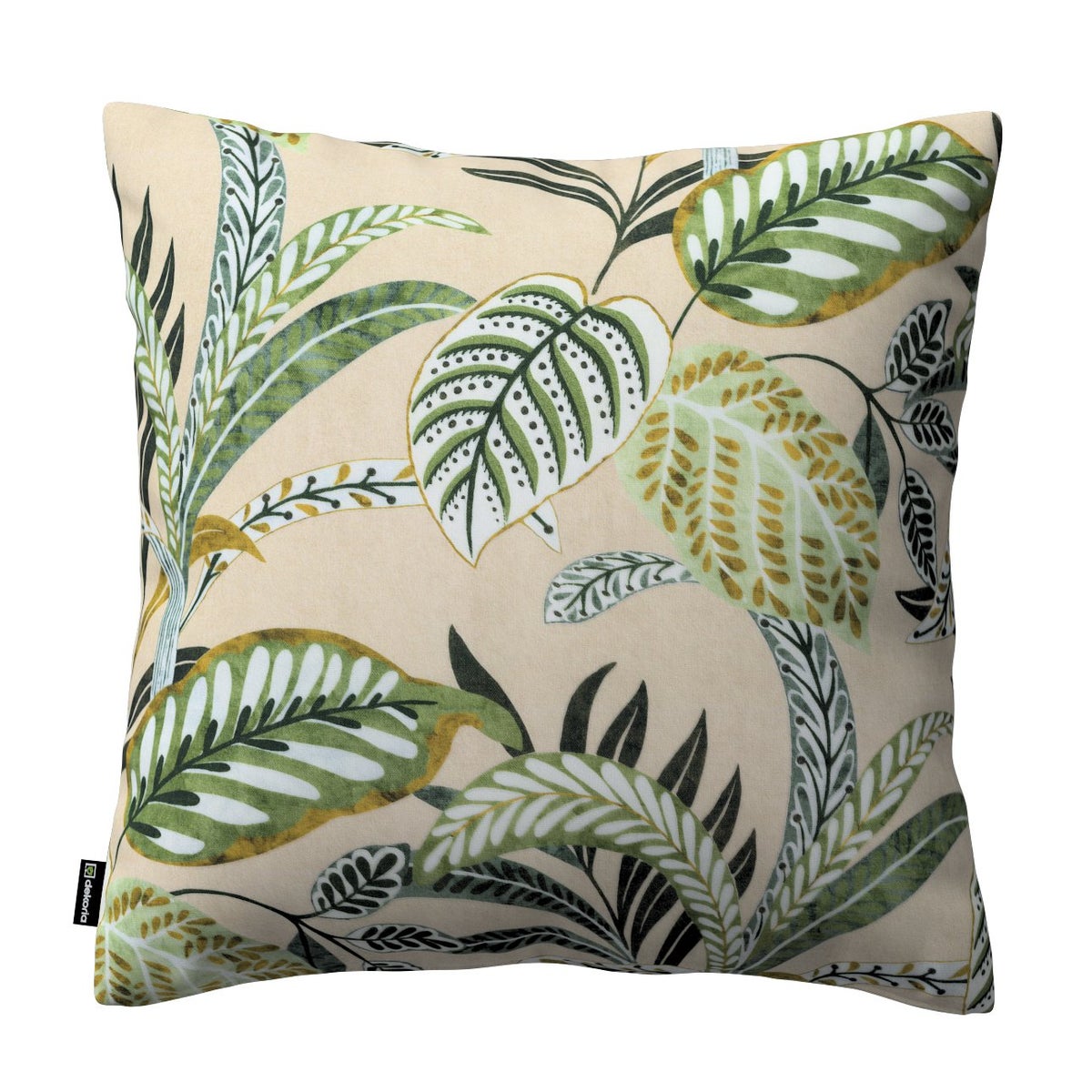 Kussenhoes Tropical Island, groen en beige, 43x43cm