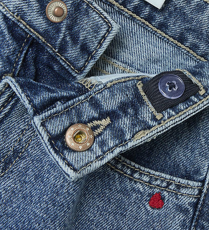 Name It Jeans - Nein - NmfBella - Medium+ Blue Denim m. Herzen