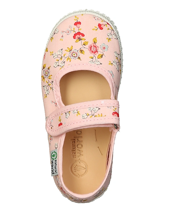 Ballerinas mit Klettverschluss geblümt in rosa