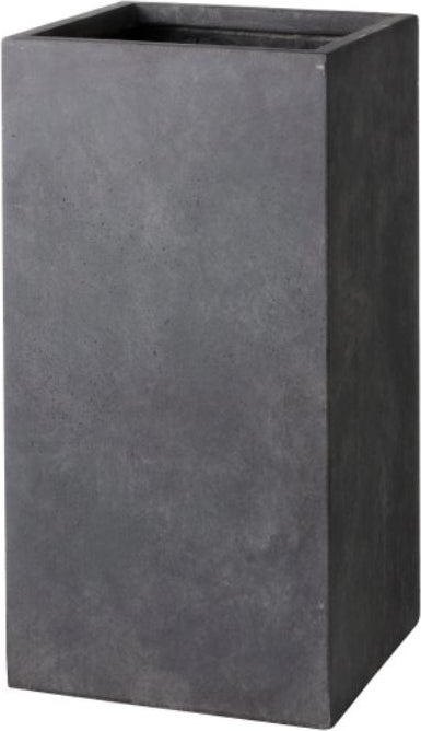 Intratuin bloempot Kubus hoog antraciet 34 x 34 x 70 cm