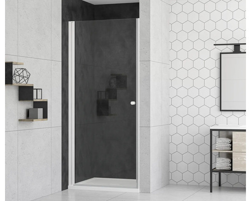 form&style douchedeur met draaideur MODENA 80 x 195 cm, profiel wit mat, helder glas, vuilafstotende glascoating