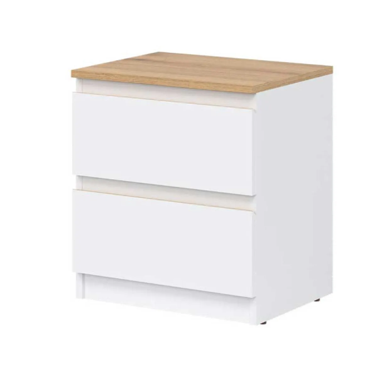 Dansmamaison Table de chevet Blanc/Bois
