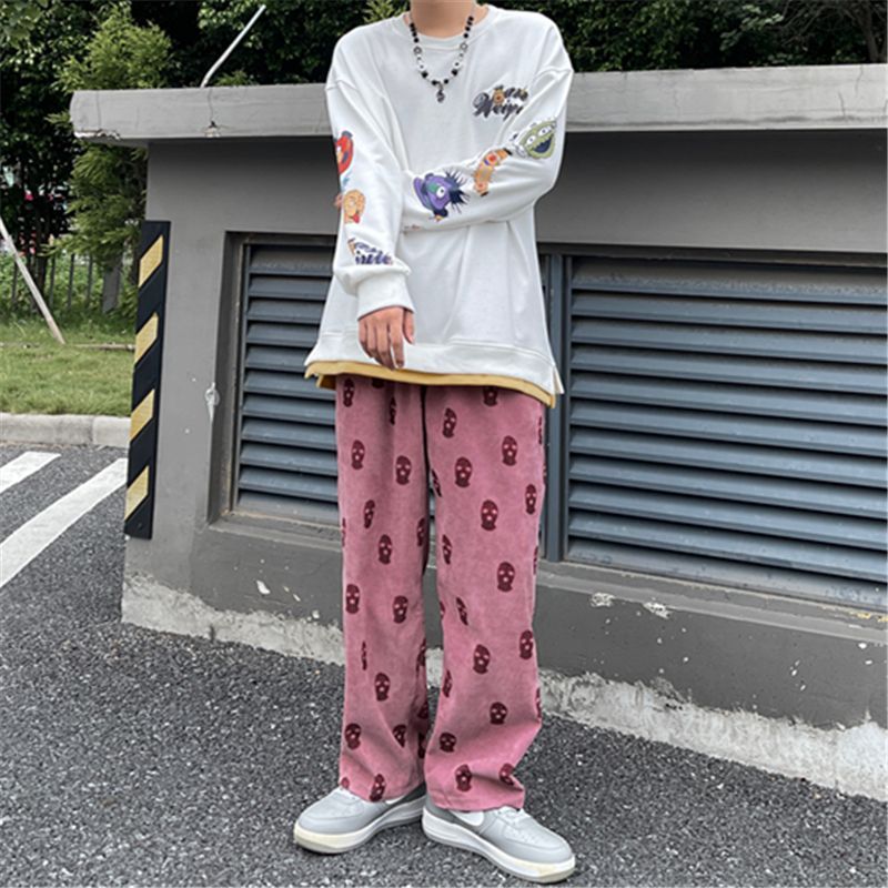 Zentrus - All-Over Print Straight Leg Corduroy Broek
