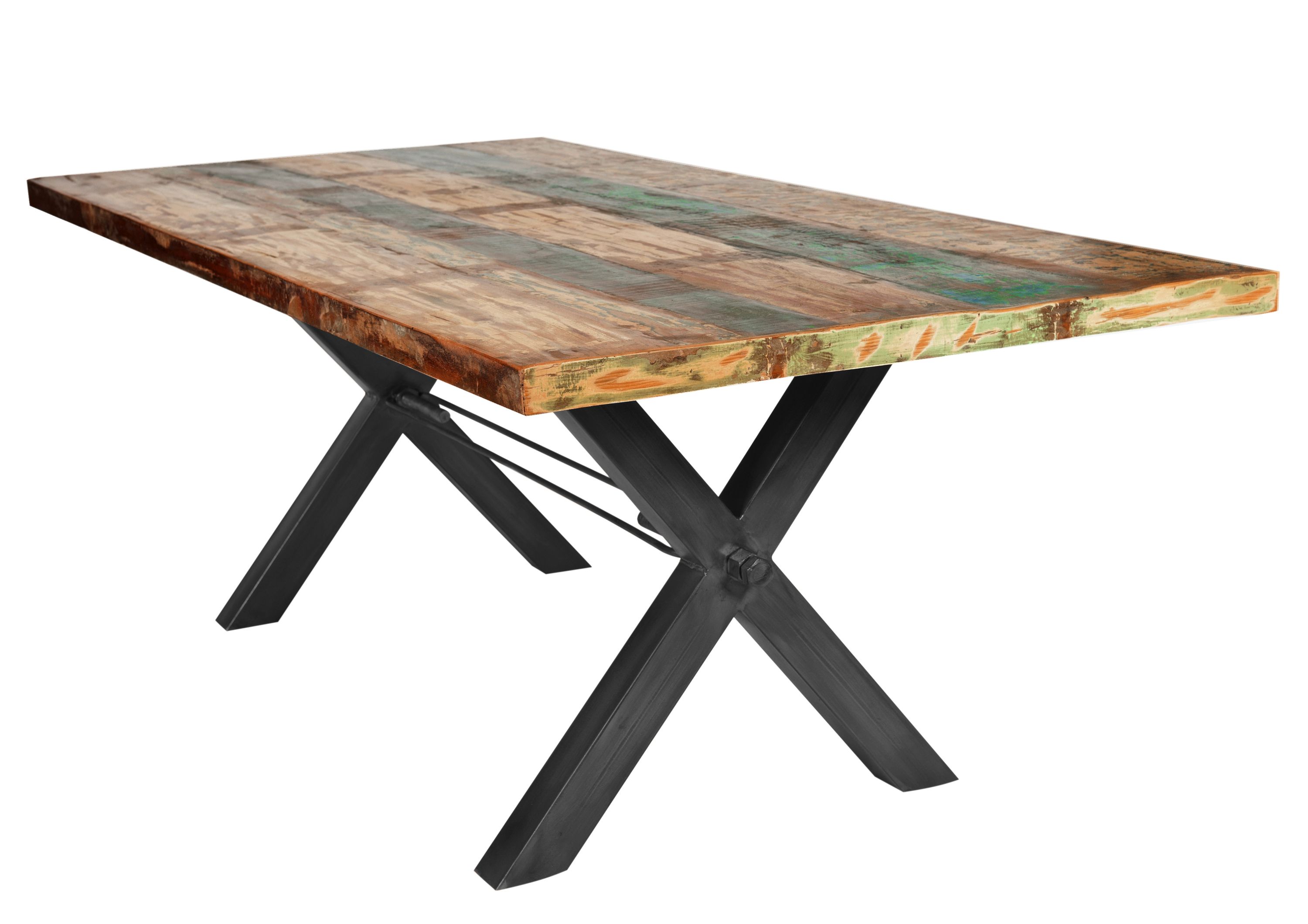 Tisch 200x100 Altholz bunt Eisen Holztisch Küchentisch Esstisch Speisetisch