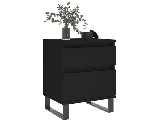 VIDAXL - Tables de chevet 2 pcs noir 40x35x50 cm bois d’ingénierie