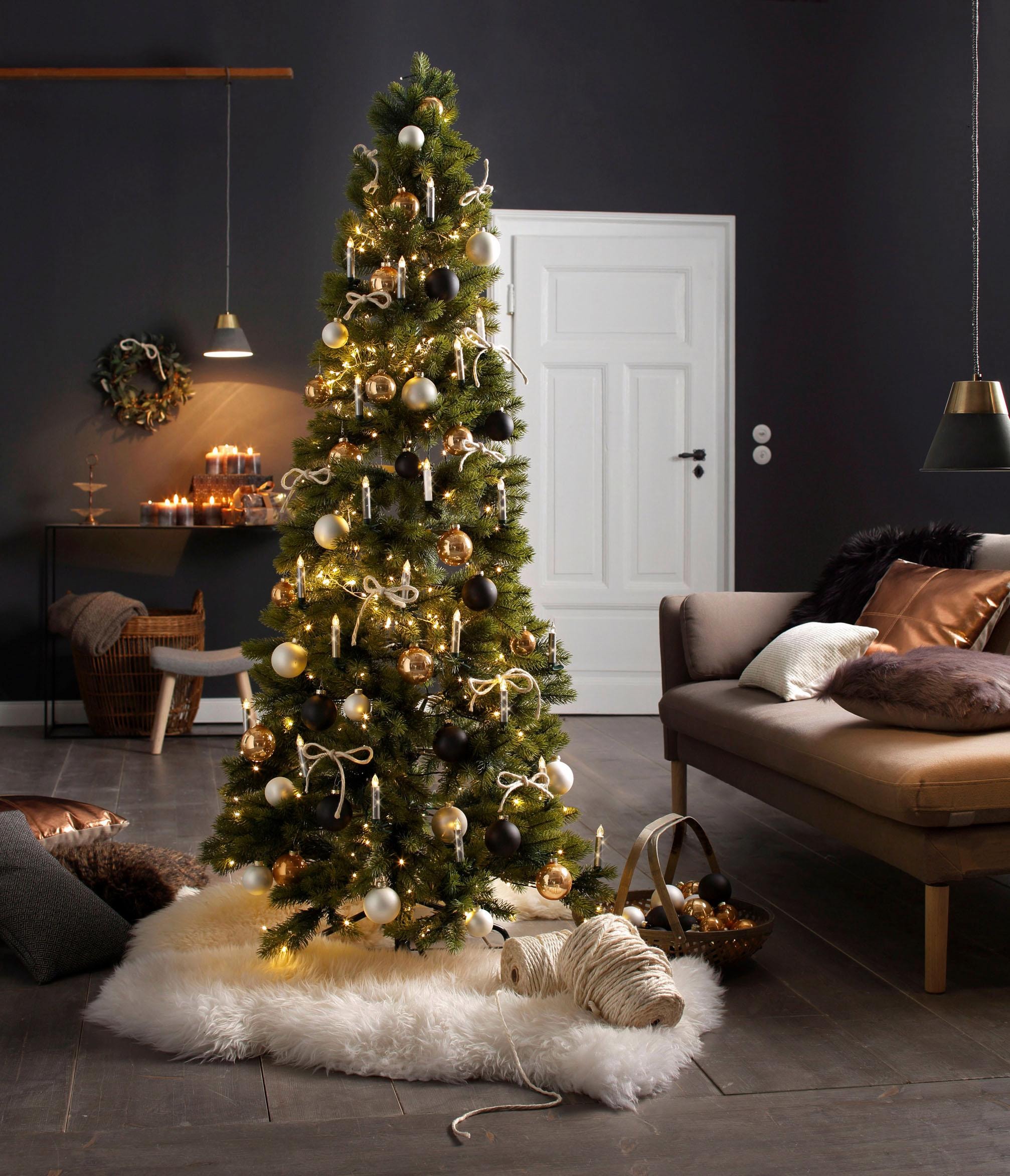 Creativ deco Künstlicher Weihnachtsbaum »Weihnachtsdeko aussen, künstlicher Christbaum, Tannenbaum« in schlanker Form