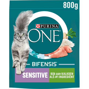 PURINA® ONE Sensitive Rijk aan Kalkoen kattenvoer 800 gr