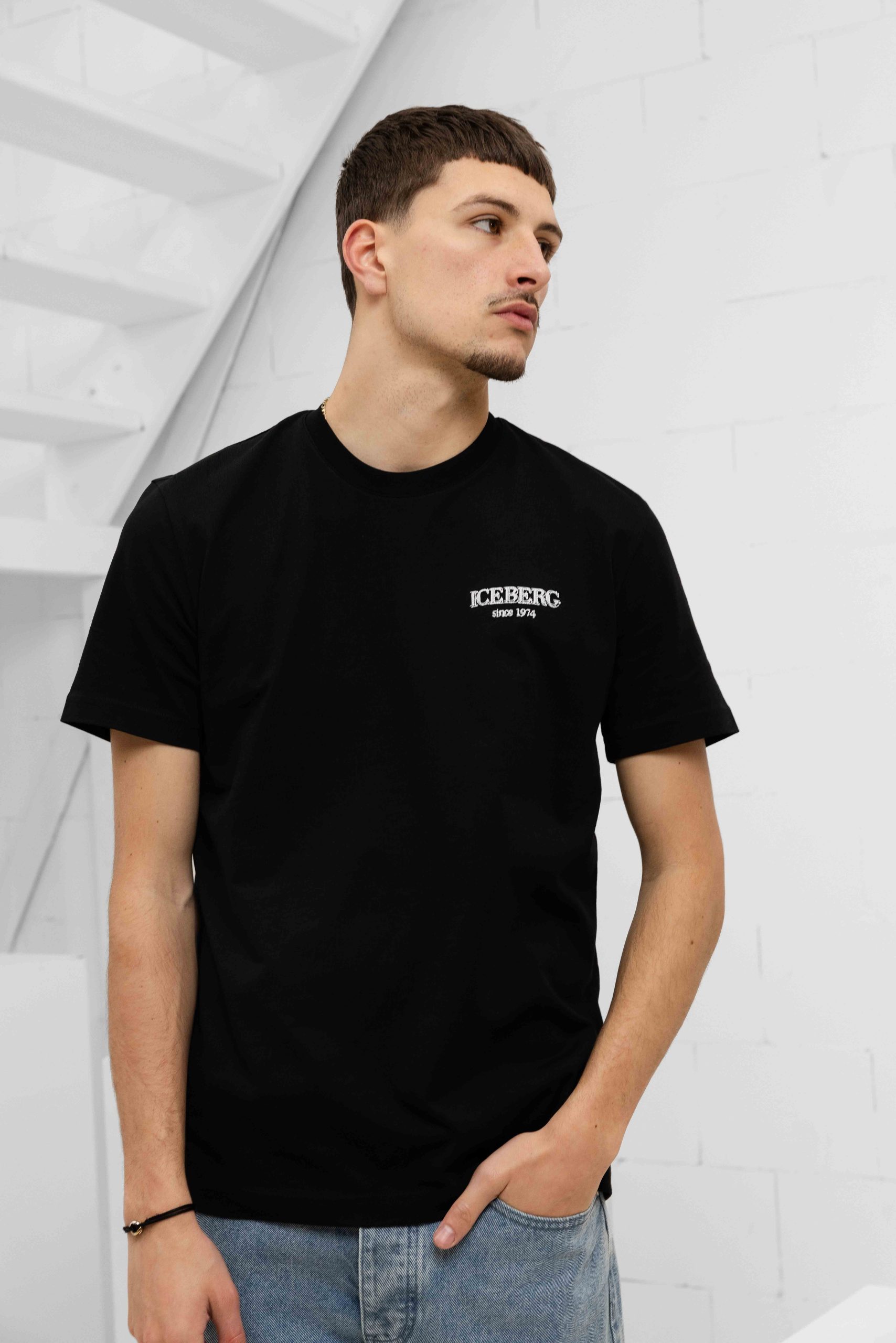 Iceberg 5D F046 Jersey T-Shirt Heren Zwart