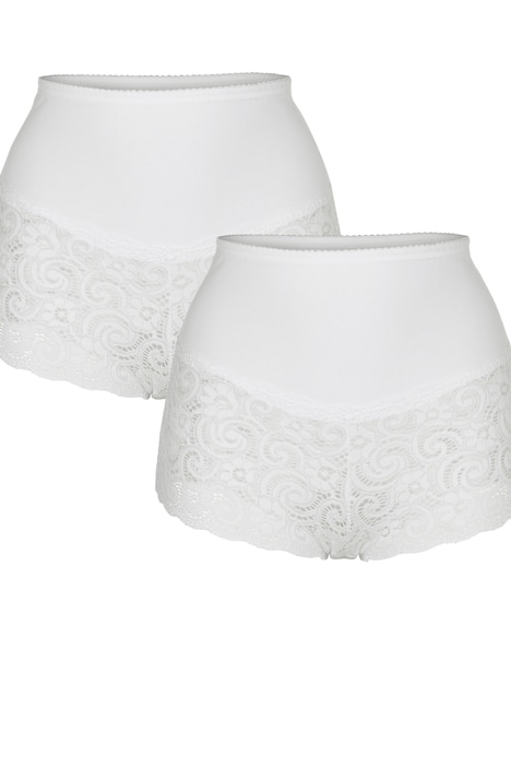 Maxislips, 2er-Pack, HighWaist, Spitzen-Abschlüsse
