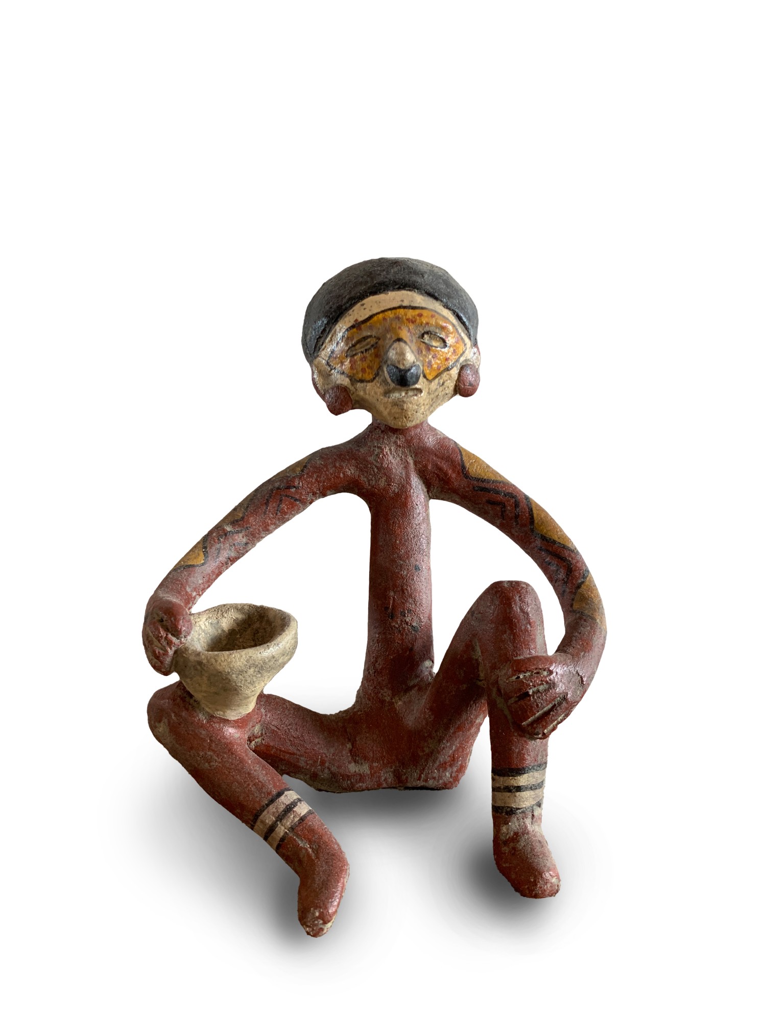 Terrakotta-Figur 'Nayarit', II, sitzend, handbemalt, L 12 cm, B 8 cm, H 15 cm von fischer's lagerhaus