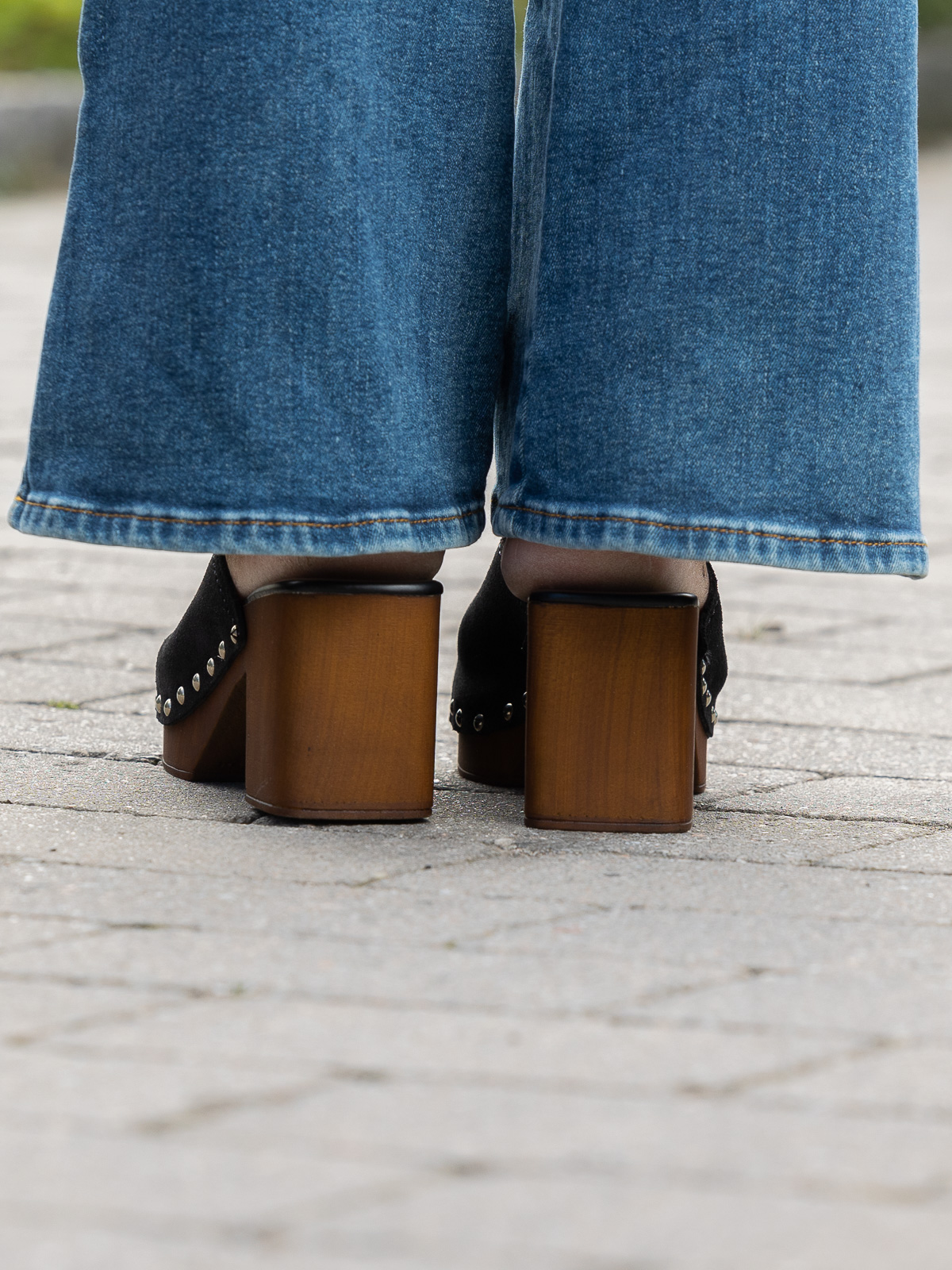 Clogs Suede Black - Trapes Sko