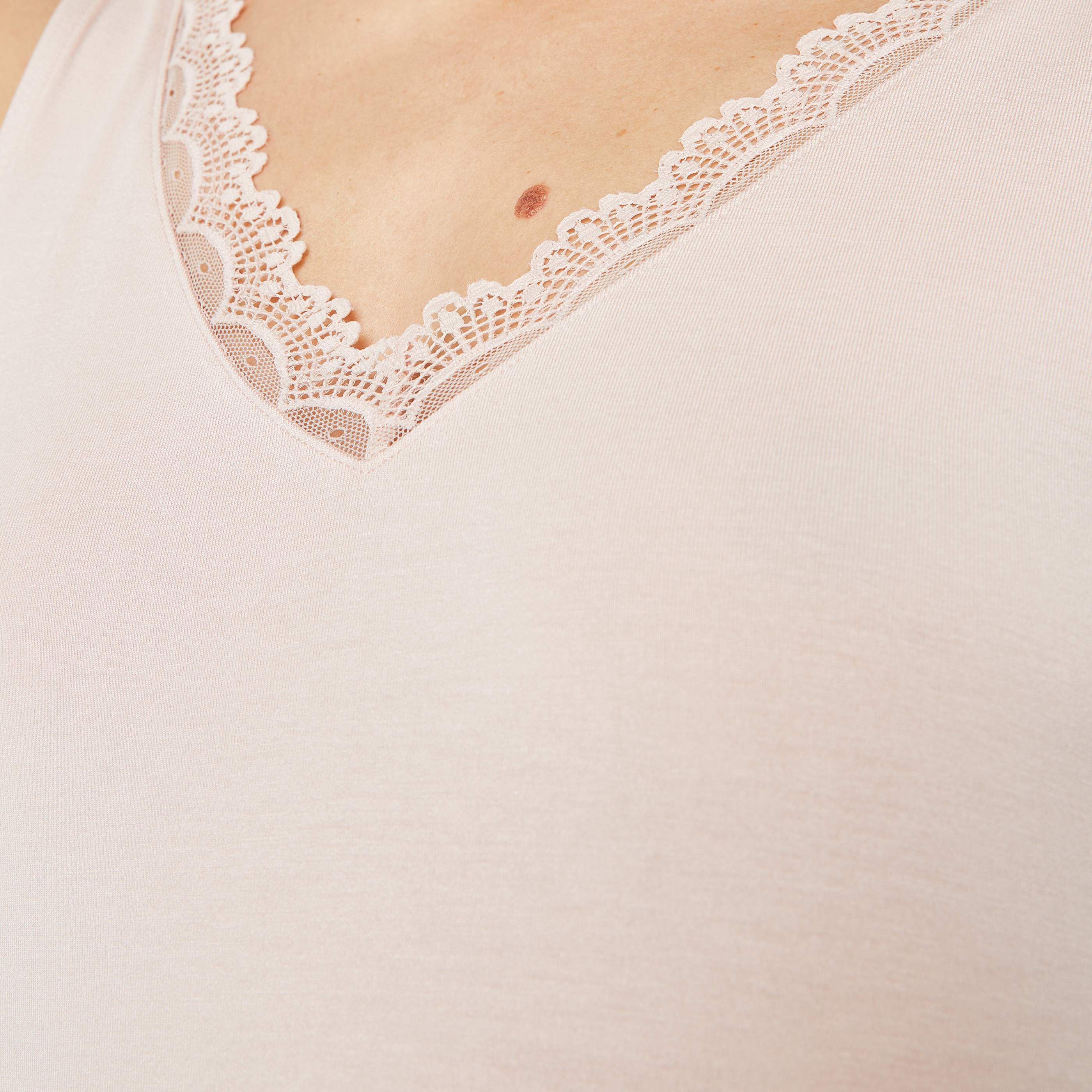 Débardeur col V femme - ROSE PALE