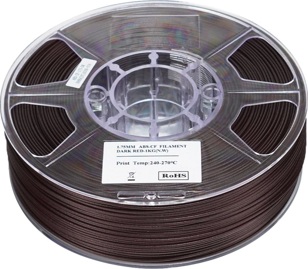 eSUN  ABS-CF Dark Red, 1,75 mm / 1000 g    ABS mit Kohlefasern