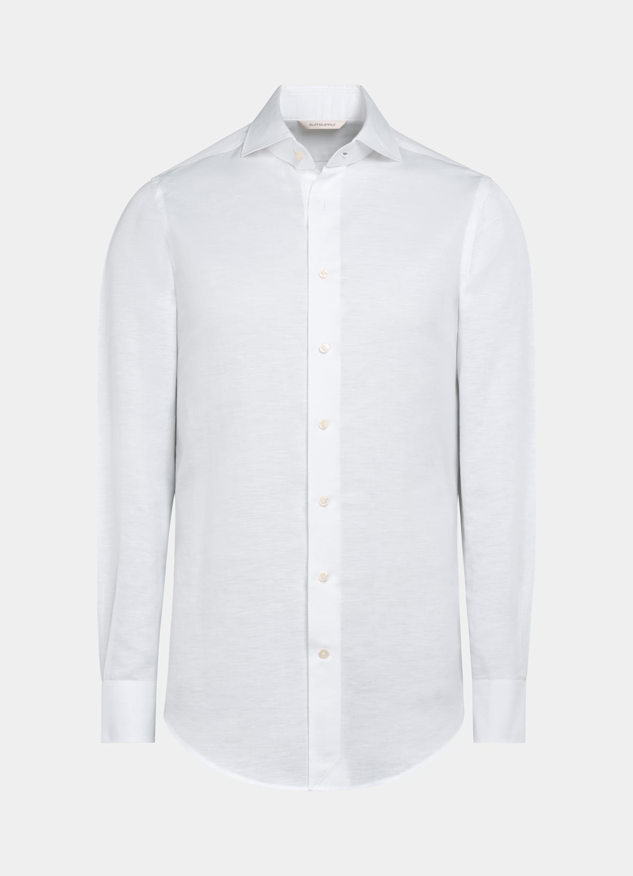 Chemise coupe très ajustée en twill blanche